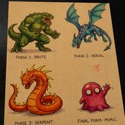 Monster Original Art Print Signed 8.5x11 | Art by Keyeske