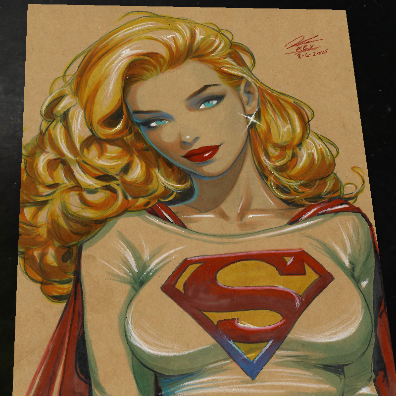 Supergirl DC Art Print Signed 8.5x11 | Art by Keyeske