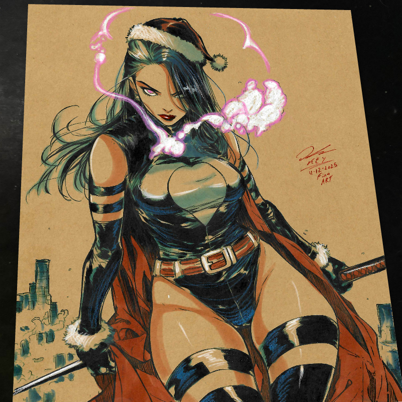 Psylocke Art Print Signed 8.5x11 | Art by Keyeske