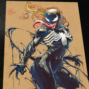 Gwen Stacy x Venom Art Print Signed 8.5x11 | Art by Keyeske