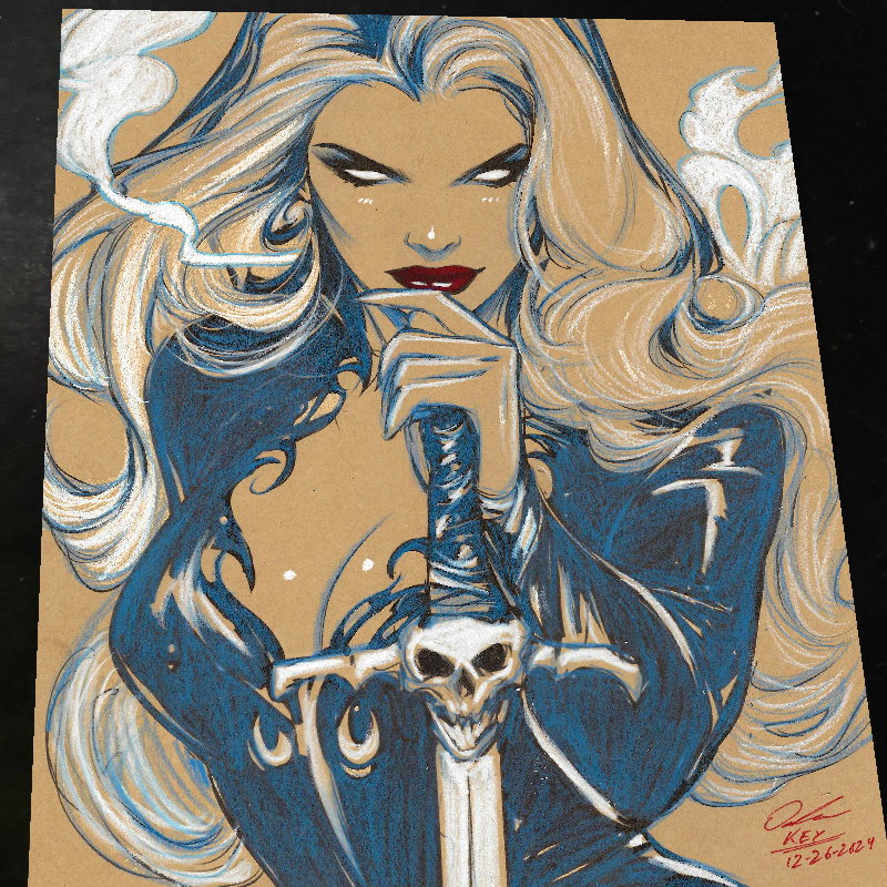Lady Death Art Print Signed 8.5x11 | Art by Keyeske