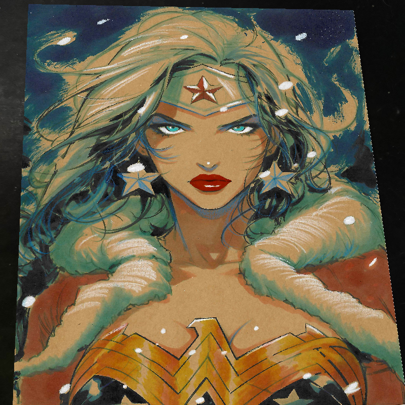 Wonder Woman Art Print Signed 8.5x11 | Art by Keyeske