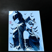 Batman & Catwoman - Marvel art print by Keyeske