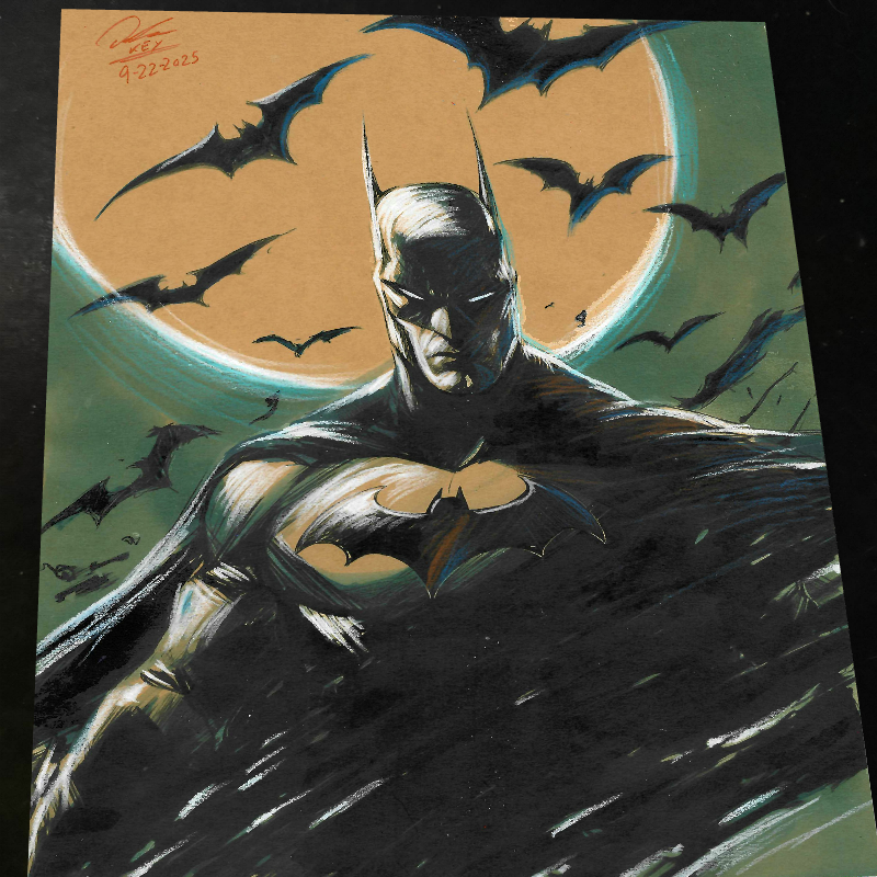 Batman Art Print Signed 8.5x11 | Art by Keyeske