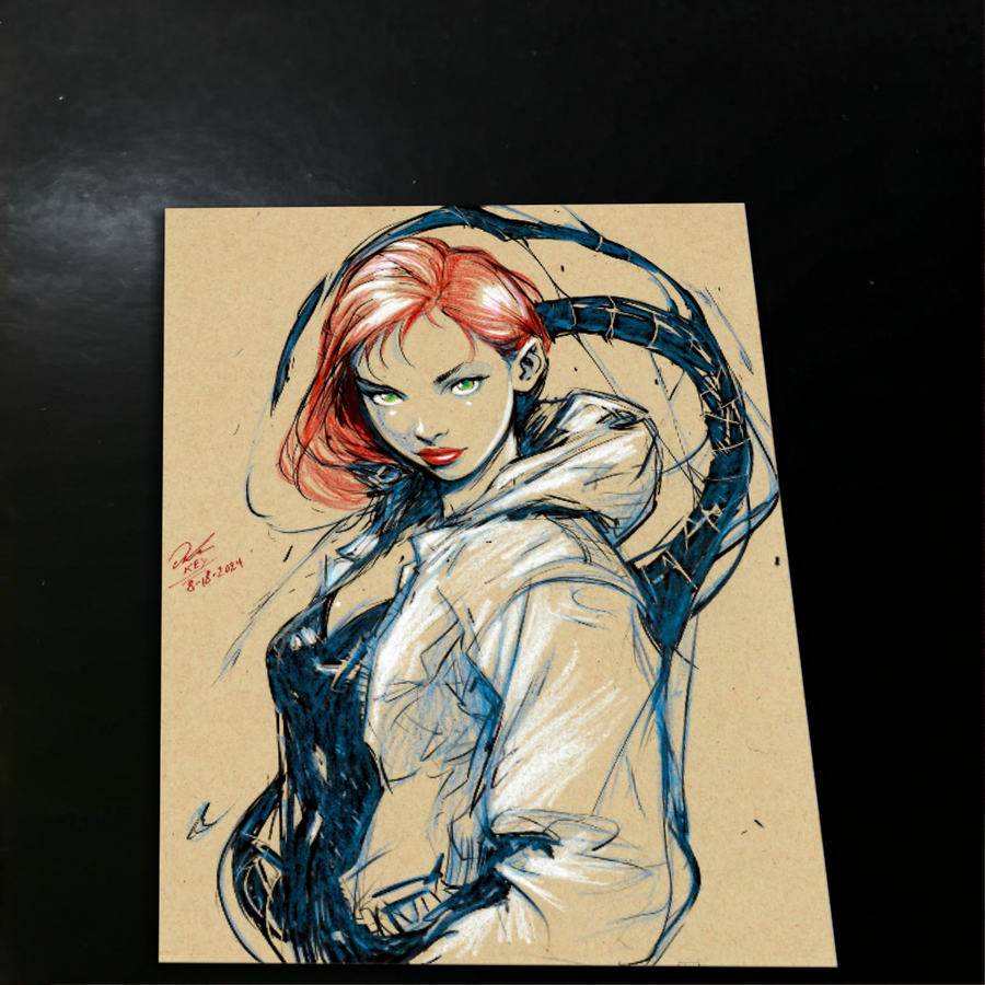Mary Jane Watson Art Print Signed 8.5x11 | Art by Keyeske