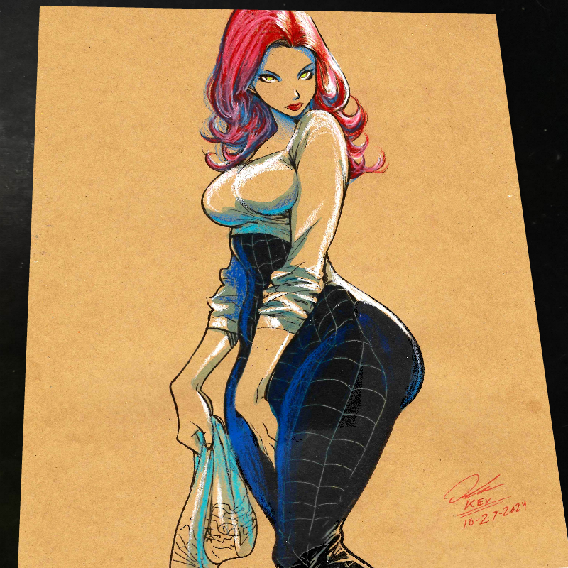 Mary Jane Watson Art Print Signed 8.5x11 | Art by Keyeske