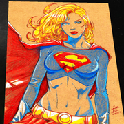 Supergirl DC Art Print Signed 8.5x11 | Art by Keyeske