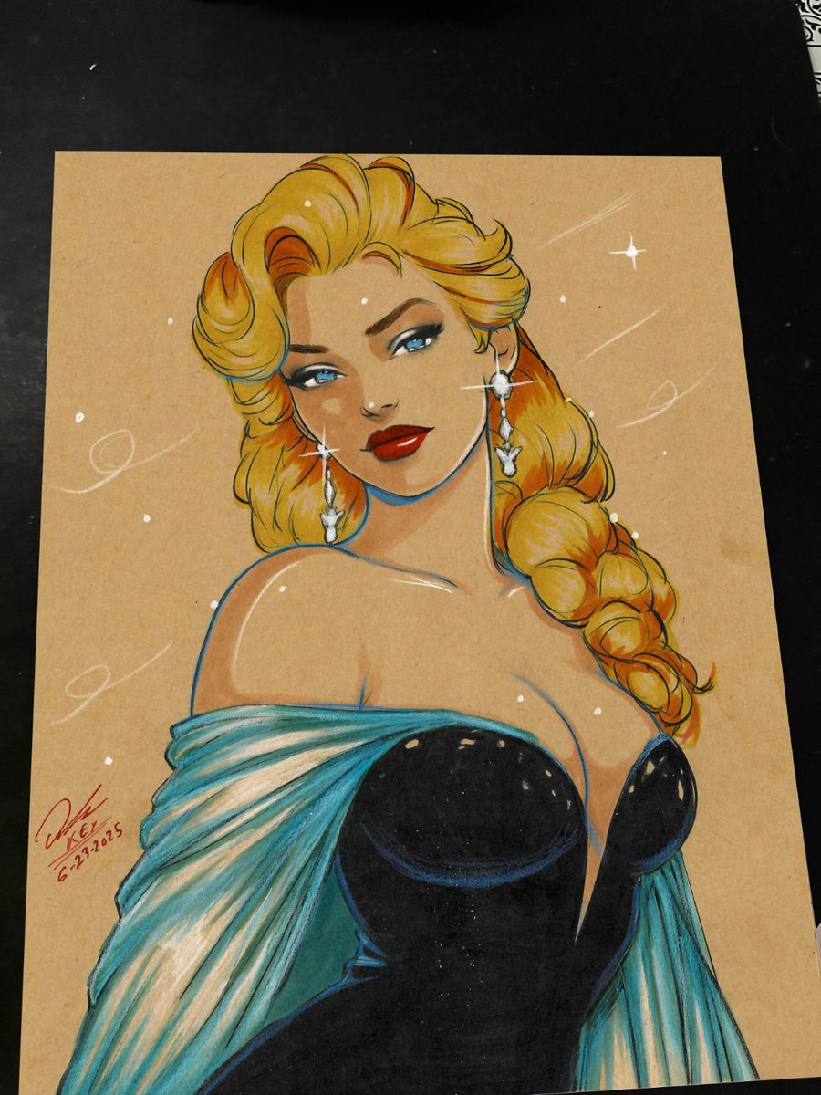 Elsa Frozen - Marvel art print by Keyeske