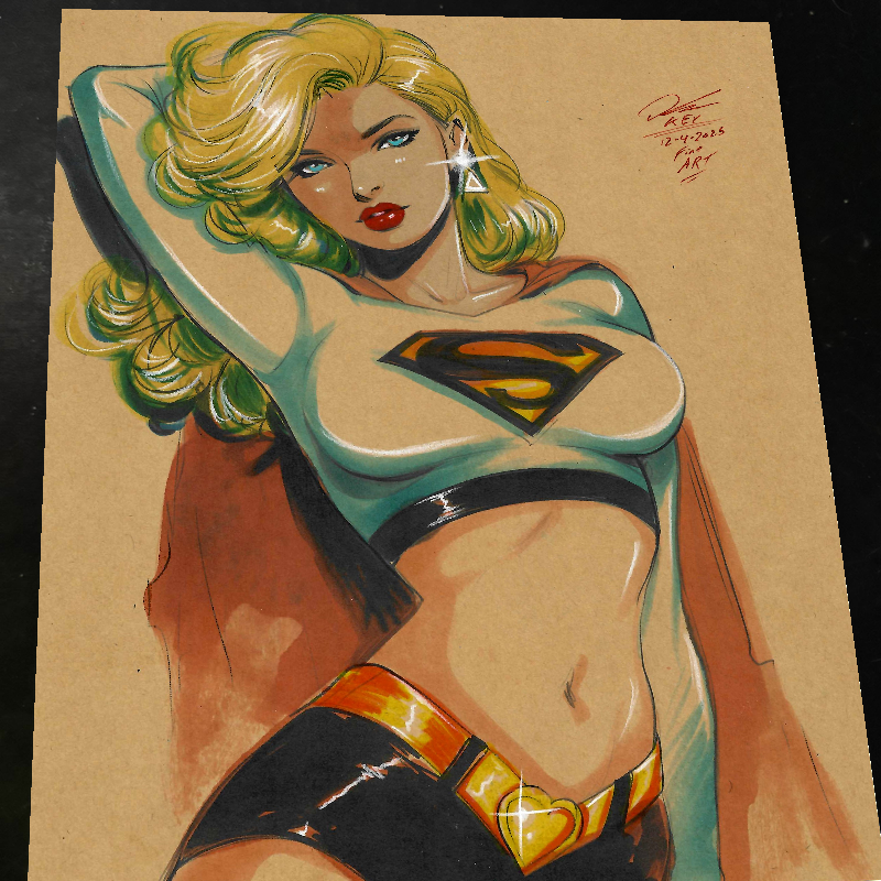 Supergirl DC Art Print Signed 8.5x11 | Art by Keyeske