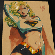 Supergirl DC Art Print Signed 8.5x11 | Art by Keyeske