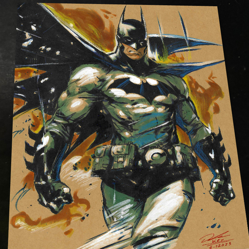 Batman Art Print Signed 8.5x11 | Art by Keyeske