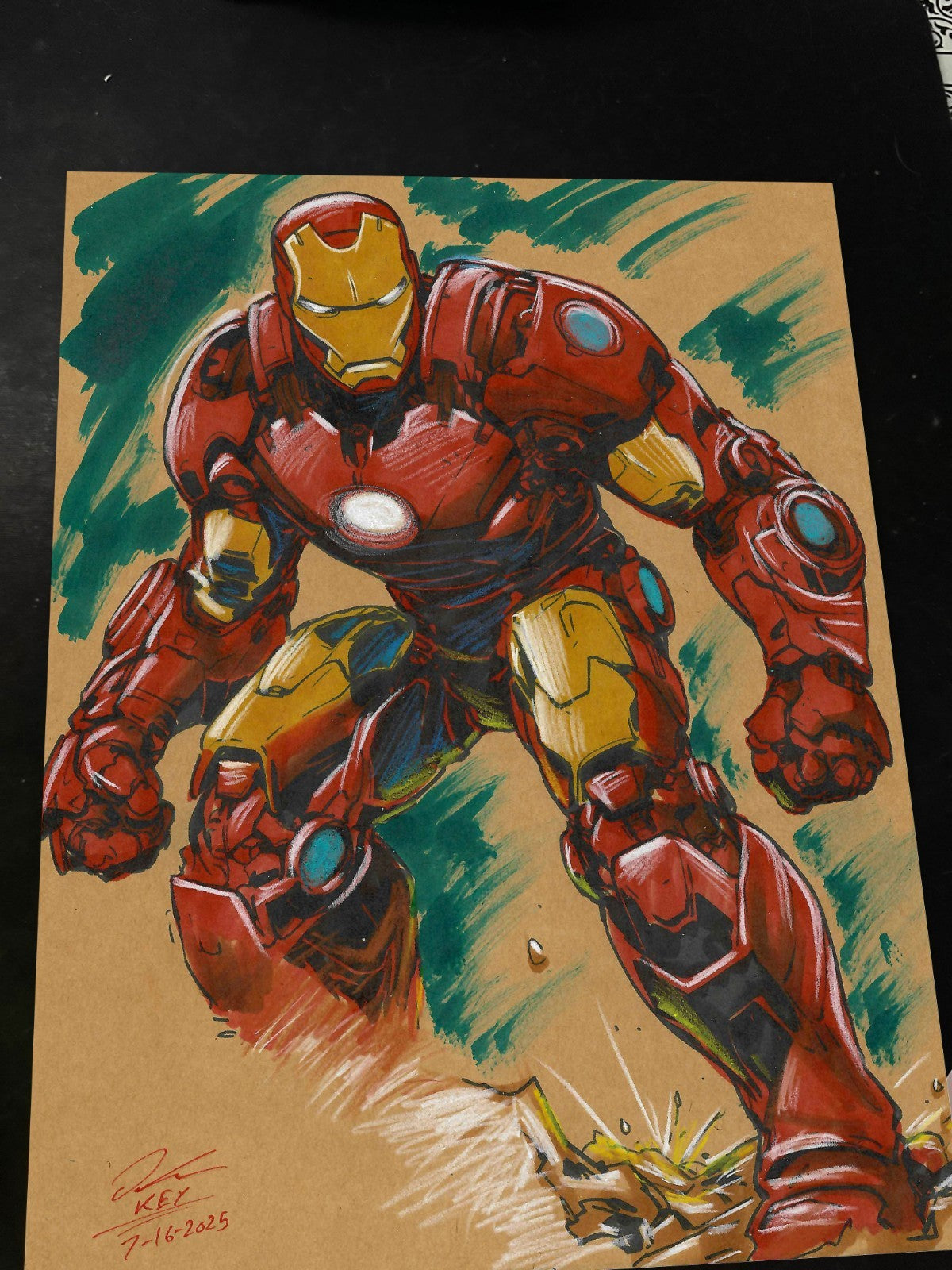 Iron Man Art Print Signed 8.5x11 | Art by Keyeske