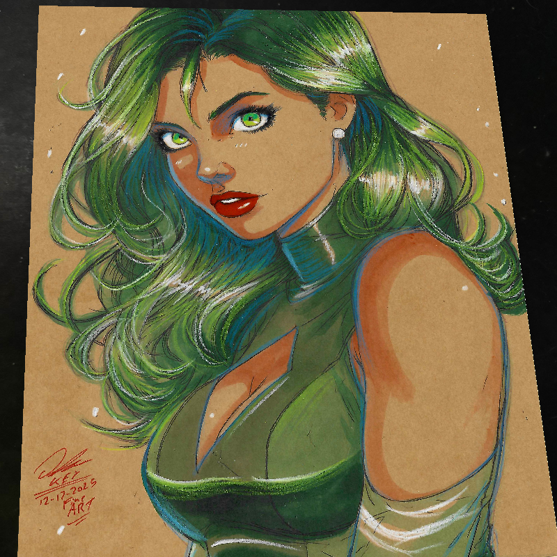 Polaris X-Men Marvel Art Print Signed 8.5x11 | Art by Keyeske