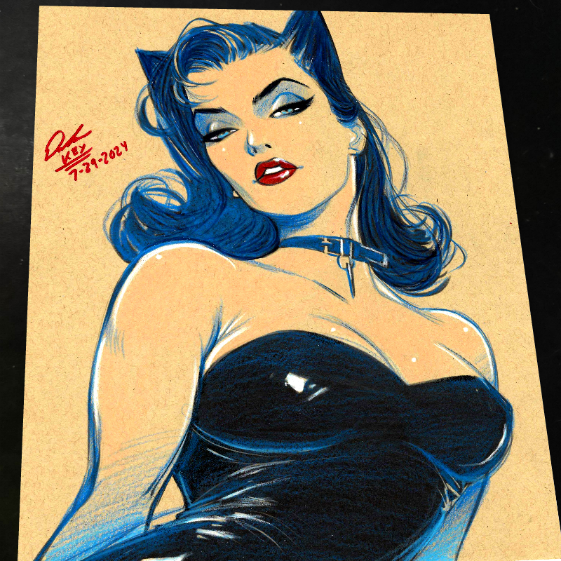 Catwoman Art Print Signed 8.5x11 | Art by Keyeske