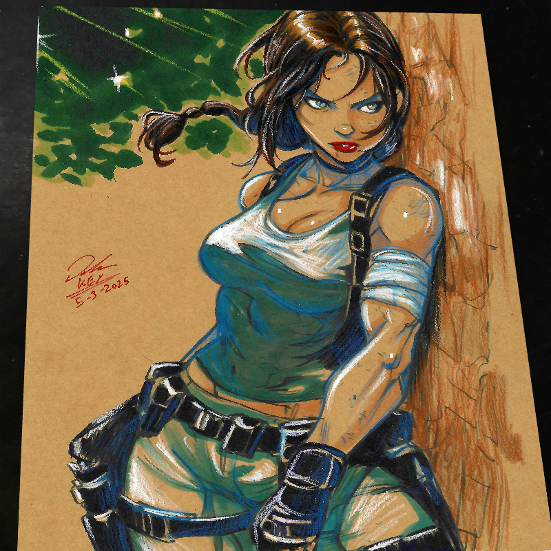 Lara Croft Art Print 8.5x11 Art by Keyeske