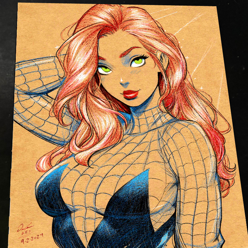 Mary Jane Watson Art Print Signed 8.5x11 | Art by Keyeske