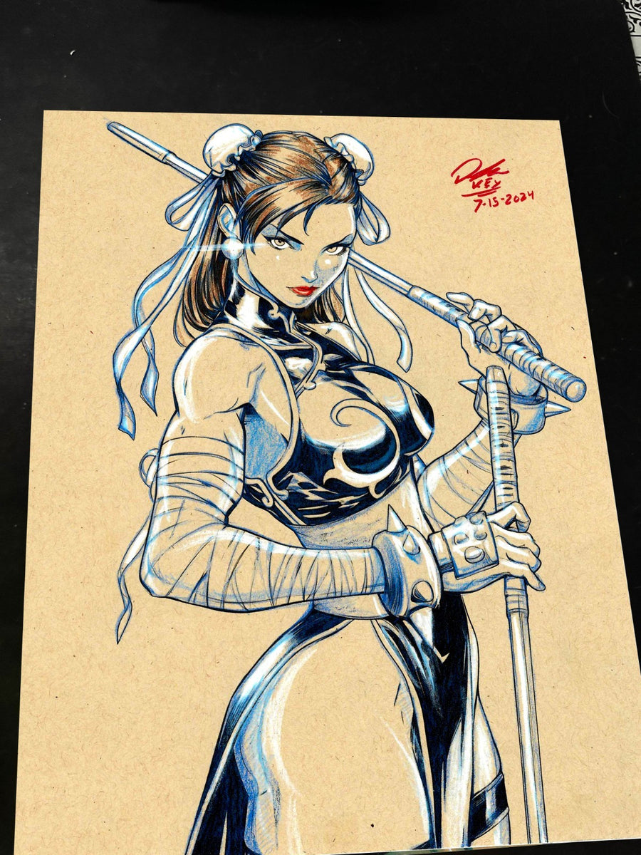 Chun Li Street Fighter Art Print Signed 8.5x11 | Art by Keyeske