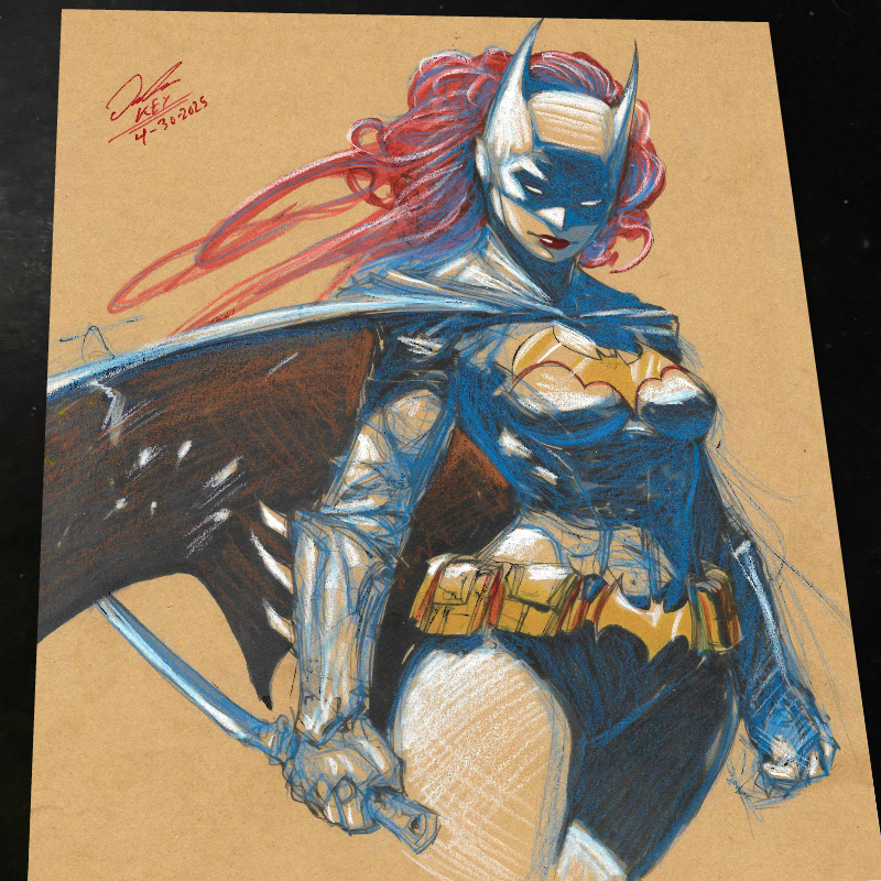 Batgirl Art Print Signed 8.5x11 | Art by Keyeske