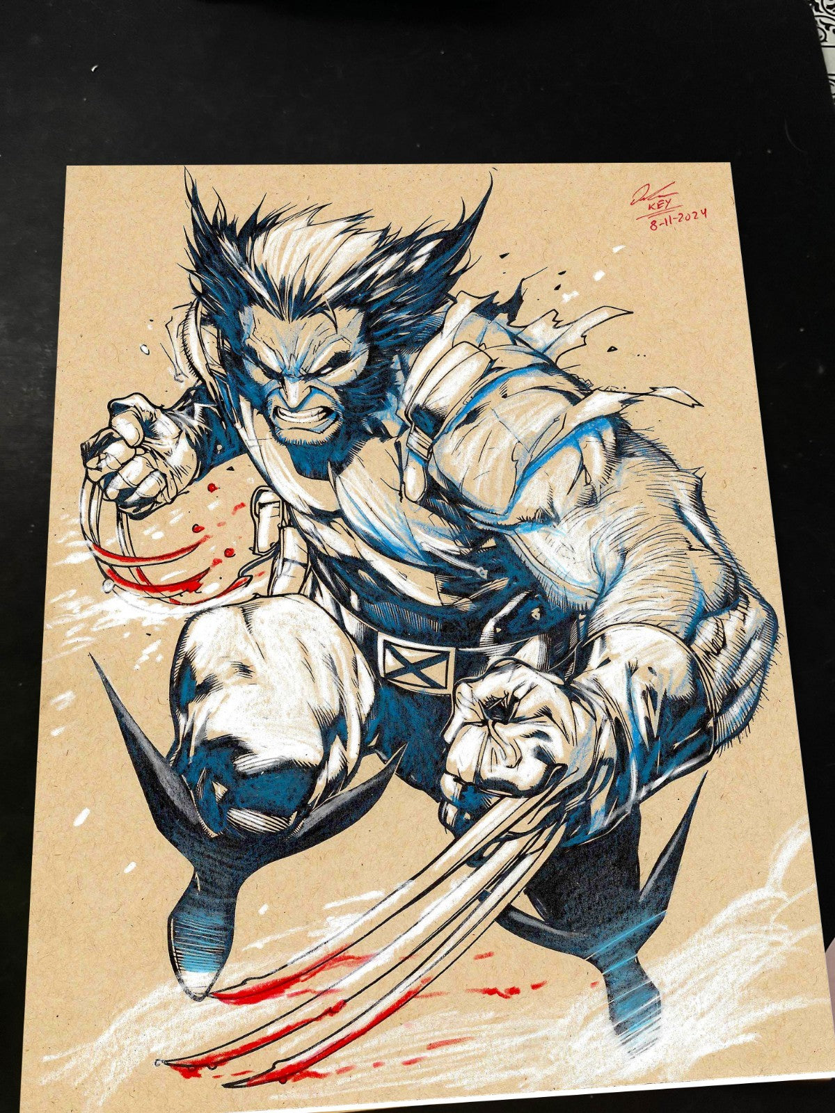 Wolverine X-Men Art Print Signed 8.5x11 | Art by Keyeske