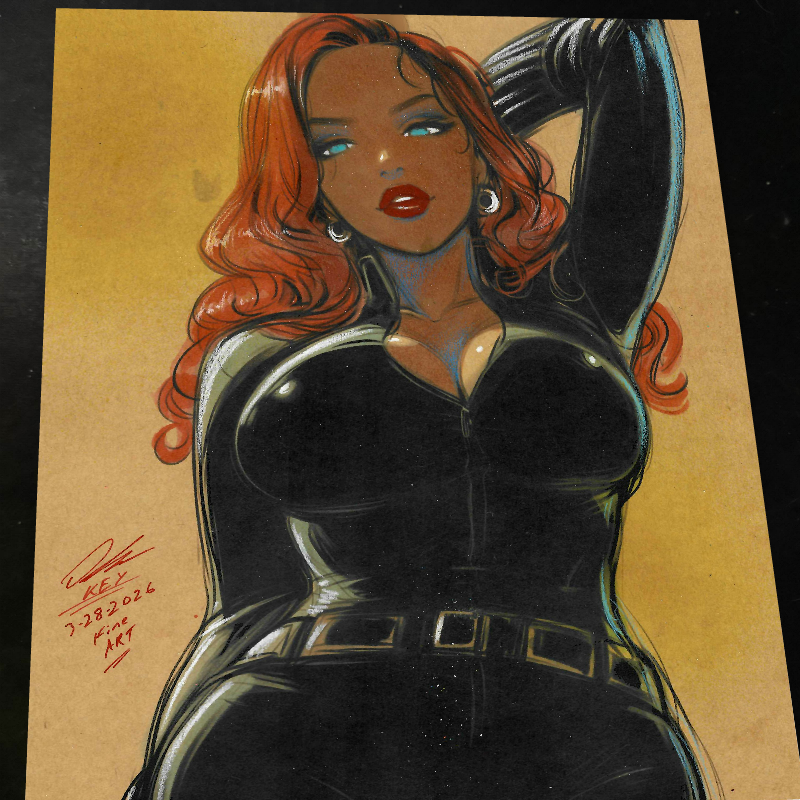 Black Widow Art Print Signed 8.5x11 | Art by Keyeske