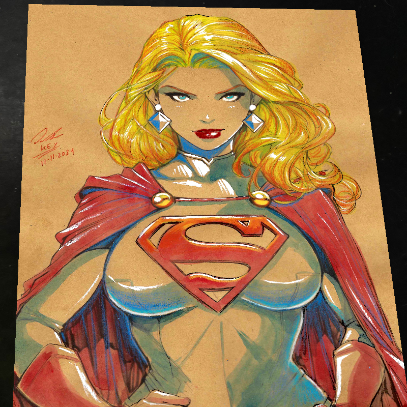 Supergirl DC Art Print Signed 8.5x11 | Art by Keyeske