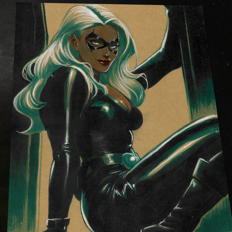 Black Cat - Marvel art print by Keyeske