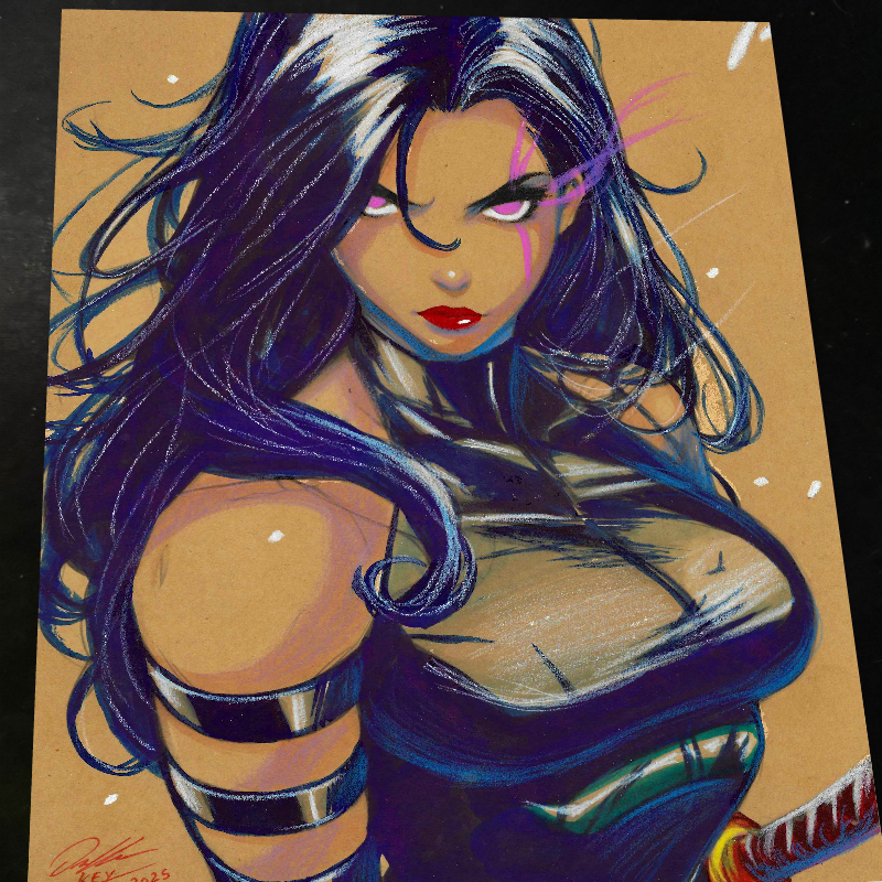 Psylocke - Marvel art print by Keyeske