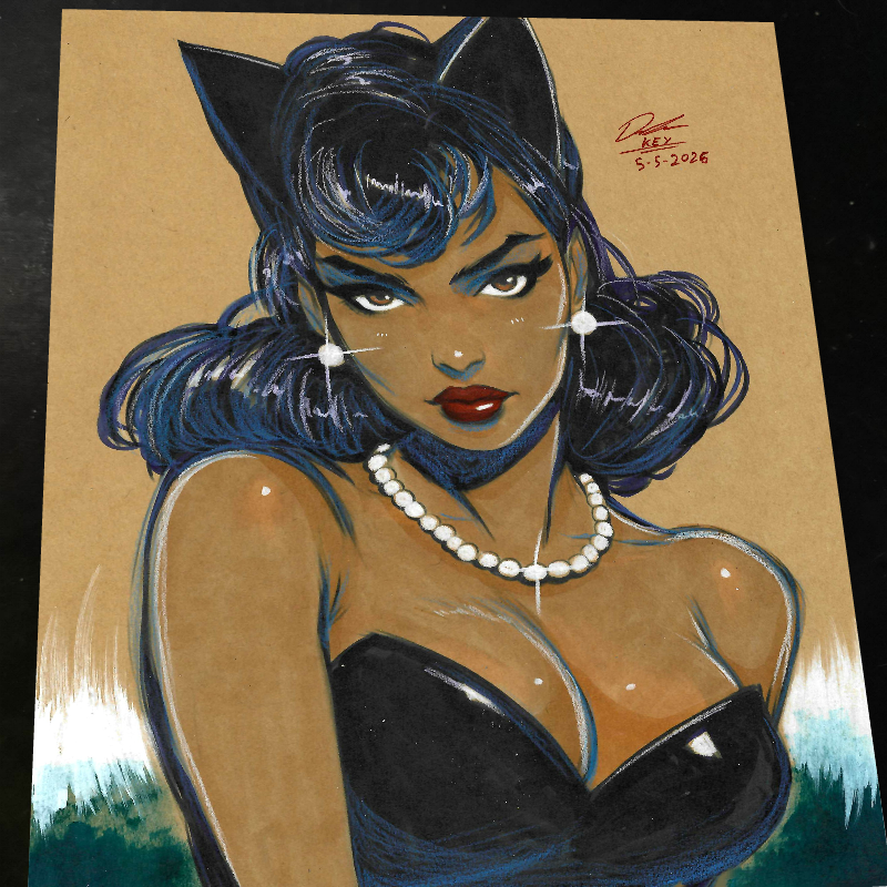 Catwoman Art Print Signed 8.5x11 | Art by Keyeske