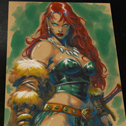 Red Sonja Art Print Signed 8.5x11 | Art by Keyeske