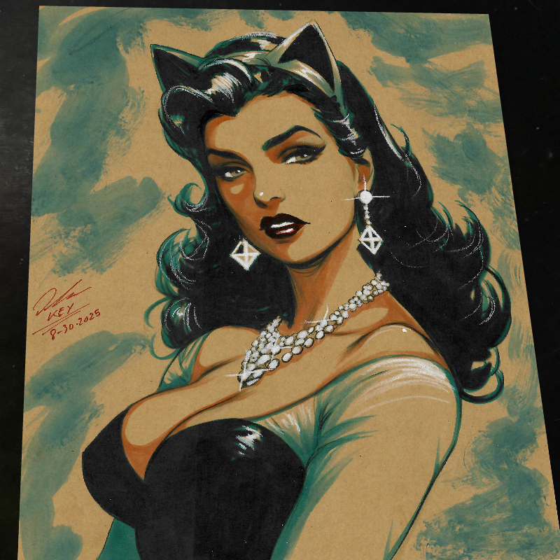 Catwoman Art Print Signed 8.5x11 | Art by Keyeske