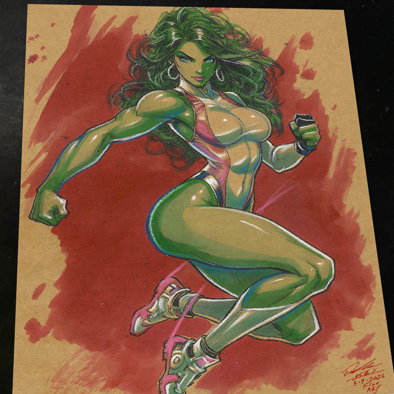 She Hulk Art Print Signed 8.5x11 | Art by Keyeske