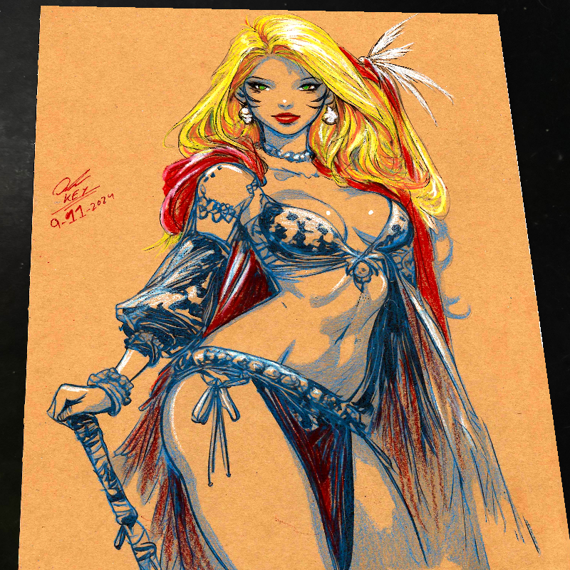 Jungle Girl Art Print Signed 8.5x11 | Art by Keyeske