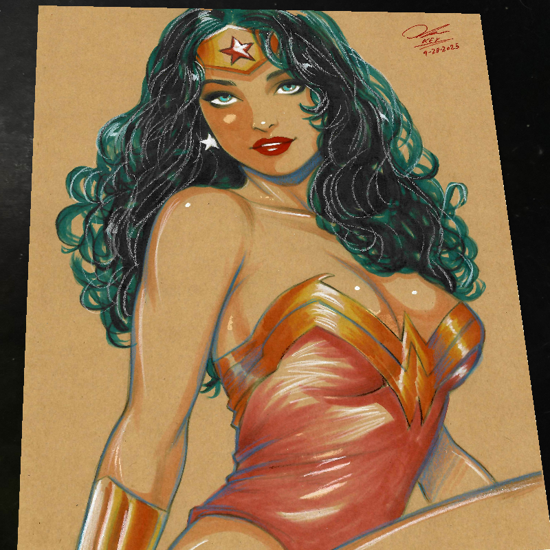 Wonder Woman Art Print Signed 8.5x11 | Art by Keyeske