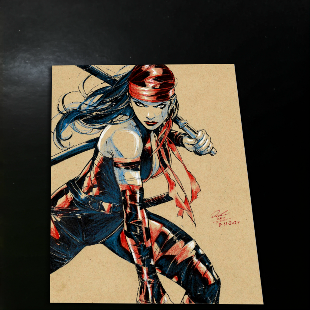 Elektra Art Print Signed 8.5x11 | Art by Keyeske