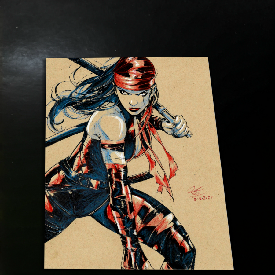 Elektra - Marvel art print by Keyeske