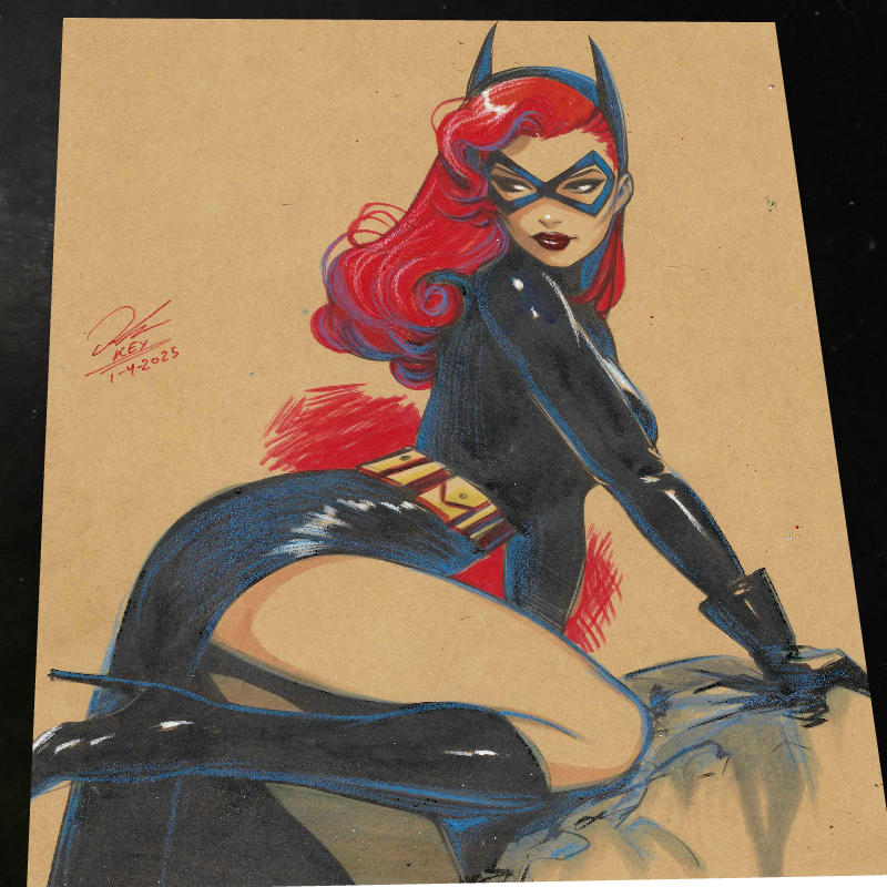 Batgirl Art Print Signed 8.5x11 | Art by Keyeske