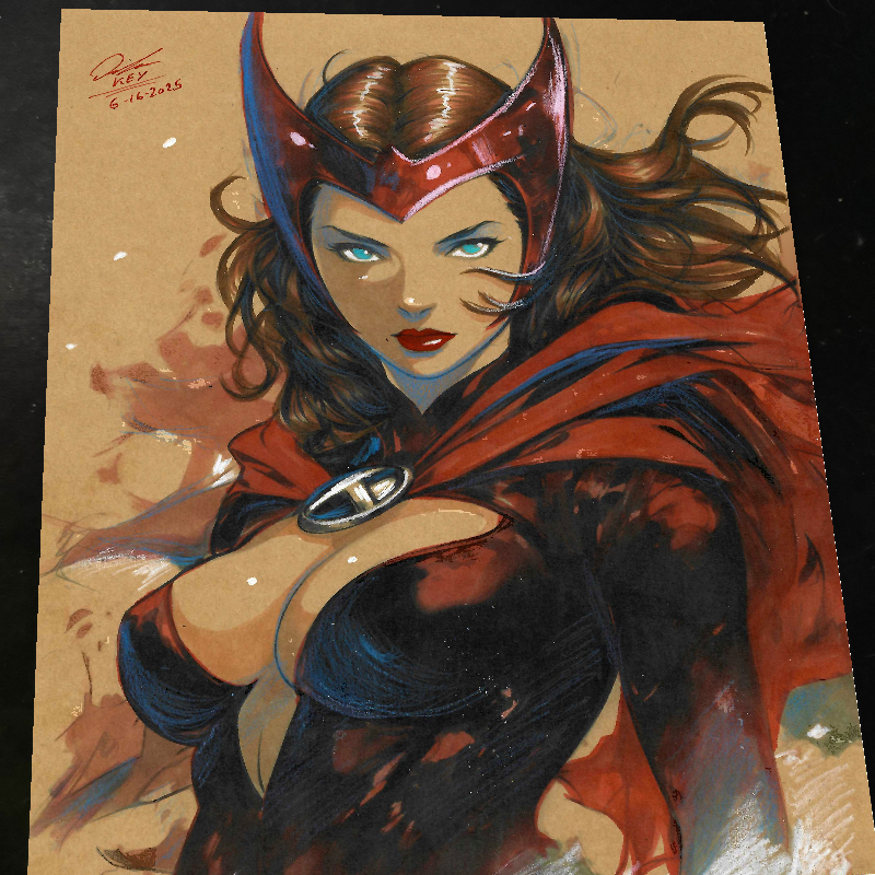 Scarlet Witch Art Print Signed 8.5x11 | Art by Keyeske