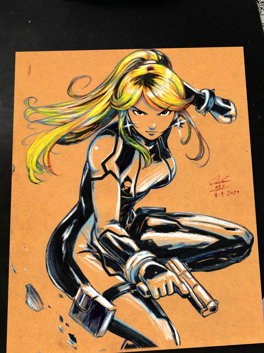 Zero Suit Samus Aran Super Metroid - Marvel art print by Keyeske