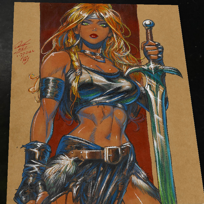 Valkyrie Marvel Art Print Signed 8.5x11 | Art by Keyeske
