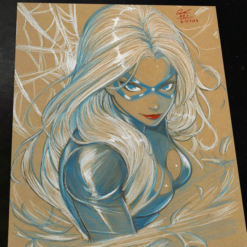 Black Cat Art Print Signed 8.5x11 | Art by Keyeske