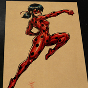 Ladybug Miraculous Art Print Signed 8.5x11 | Art by Keyeske