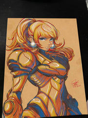 Samus Aran Super Metroid art print by Keyeske