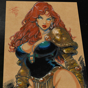 Red Sonja Art Print Signed 8.5x11 | Art by Keyeske