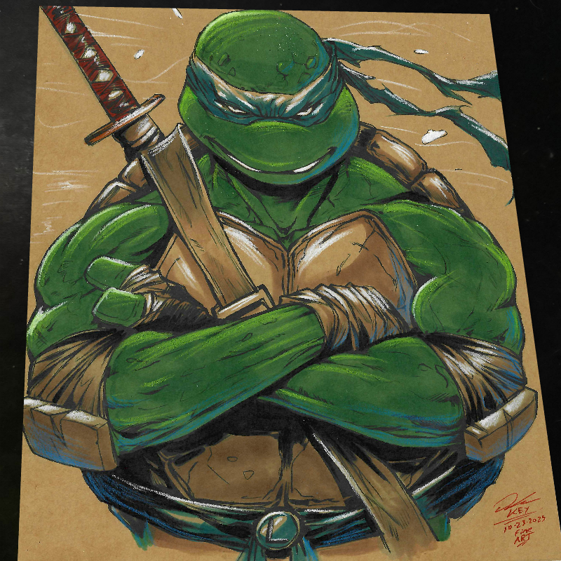 Leonardo TMNT Art Print Signed 8.5x11 | Art by Keyeske
