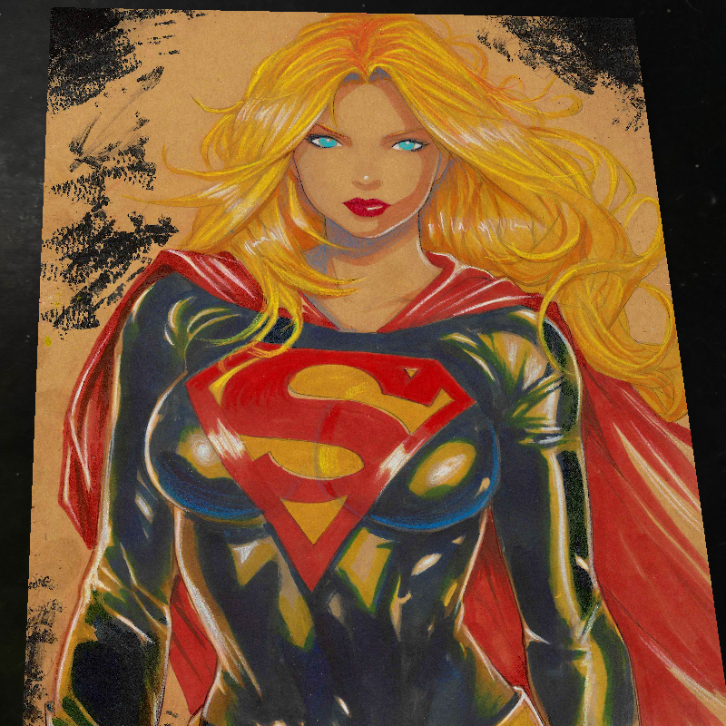 Supergirl DC Art Print Signed 8.5x11 | Art by Keyeske