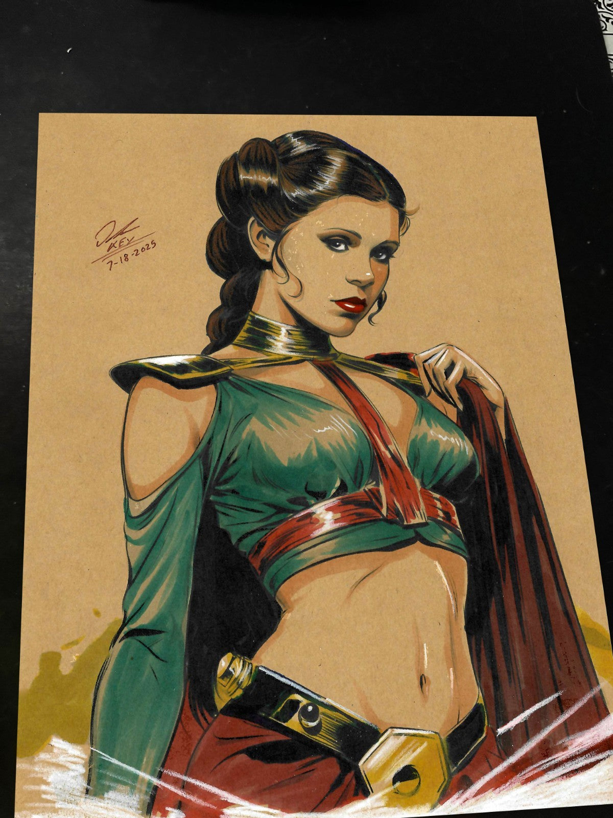 Princess Leia Art Print Signed 8.5x11 | Art by Keyeske