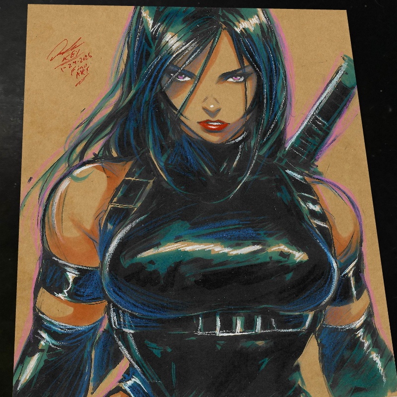 Psylocke - Marvel art print by Keyeske