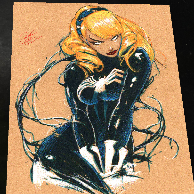 Gwen Stacy x Venom Art Print Signed 8.5x11 | Art by Keyeske