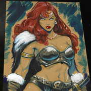 Red Sonja Art Print Signed 8.5x11 | Art by Keyeske