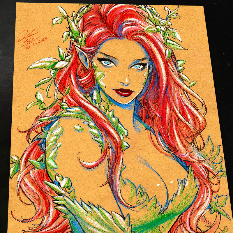 Poison Ivy Art Print Signed 8.5x11 | Art by Keyeske